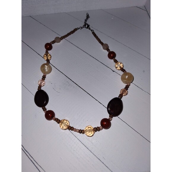 Brown and Tan Beaded Necklace - Picture 3 of 3